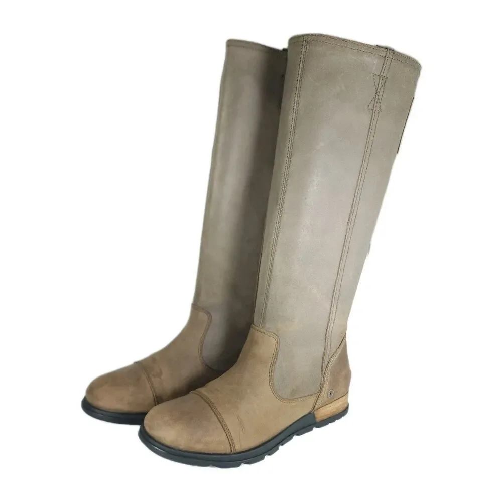 Sorel Women's Major US 7 Tobacco Full Grain Suede Leather Pull On Tall Boots